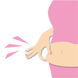 お腹ポッコリ